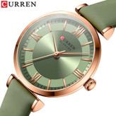 ساعت مچی اورجینال کارن دخترانه زنانه curren سبز زیتونی کمرنگ