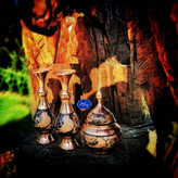 گلدان مسی مدل الماس تراش ارتفاع 20