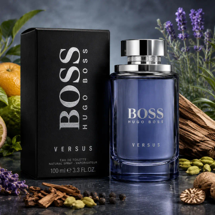 عطر ادکلن هوگو باس ورسوز مردانه خنک و تلخ - Hugo Boss Versus درجه 1 سوئیس (پس کرایه)