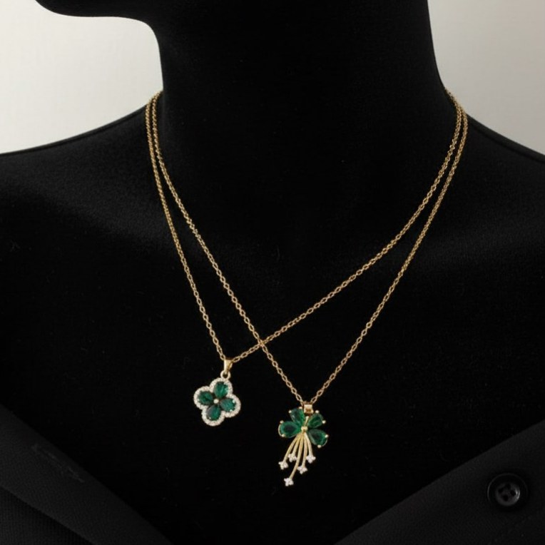 گردنبند و آویز زنانه و دخترانه جواهری مدل جاساز لاکی و در تنوع طرح رنگ ثابت کد zmc (پس کرایه)