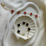 دستبند استیل زنانه زنجیری گل ونکلیف Vancleef تنوع طرح و رنگ رنگ کاملا ثابت کد sm (پس کرایه)