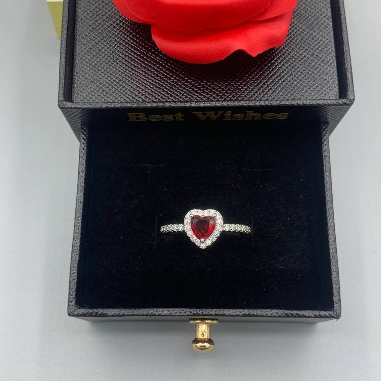 انگشتر طرح جواهری طرح نگین قلبی رنگی رنگ ثابت کد el (پس کرایه)