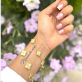 دستبند زنجیری زنانه طرح گل ونکلیف Vancleef رنگ ثابت کد sm (پس کرایه)