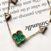 دستبند استیل زنانه طرح گل ونکلیف Vancleef نگین رنگبندی رنگ ثابت کد tk