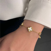 دستبند استیل زنانه طرح گل ونکلیف Vancleef نگین رنگبندی رنگ ثابت کد tk