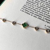 دستبند استیل زنانه طرح گل ونکلیف Vancleef نگین رنگبندی رنگ ثابت کد tk