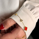 دستبند استیل زنانه طرح گل ونکلیف Vancleef نگین رنگبندی رنگ ثابت کد tk