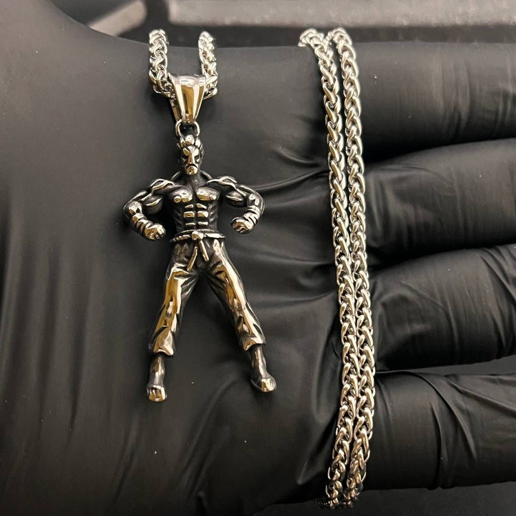 زنجیر و آویز پلاک استیل طرح قطب نما متحرک رنگ ثابت در تنوع طرح کد ki