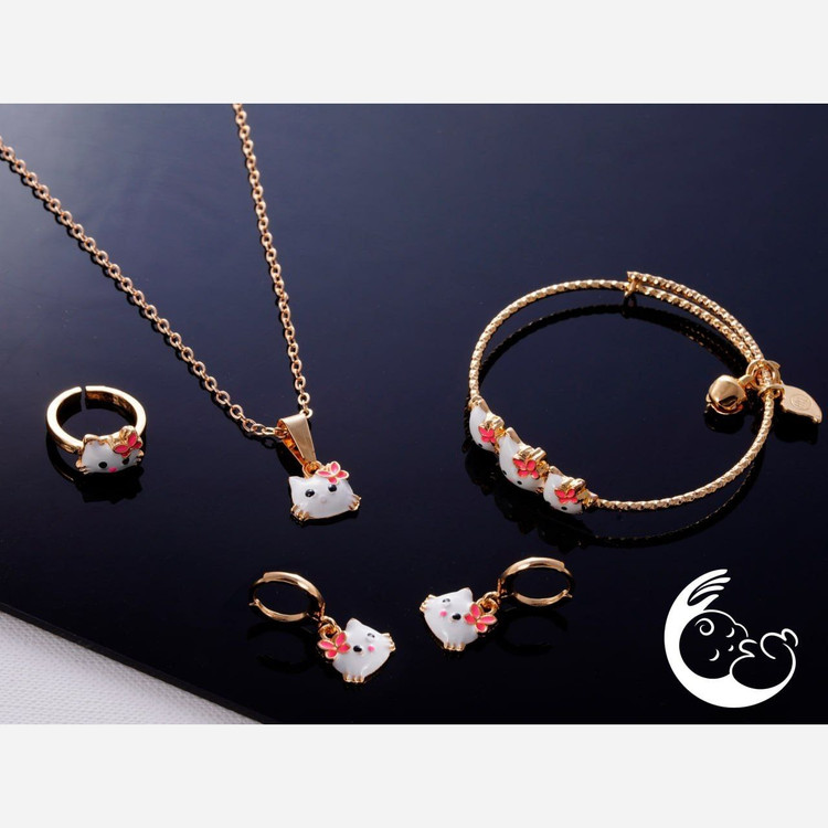 ست سرویس بچه گانه انگشتر-دستبند-گردنبند-گوشواره طرح اسب بالدار فری سایز رنگ ثابت و طرح های دیگر