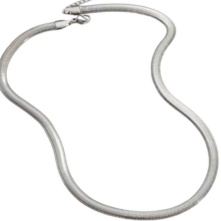 گردنبند ماری هرینگبون 60 سانت 4میل استیل عیار316 رنگ ثابت طلایی و نقره ای کد MP