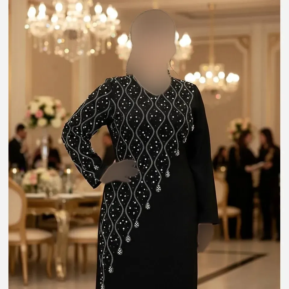 ماکسی مجلسی زنانه کرپ دالقیچ رنگ مشکی