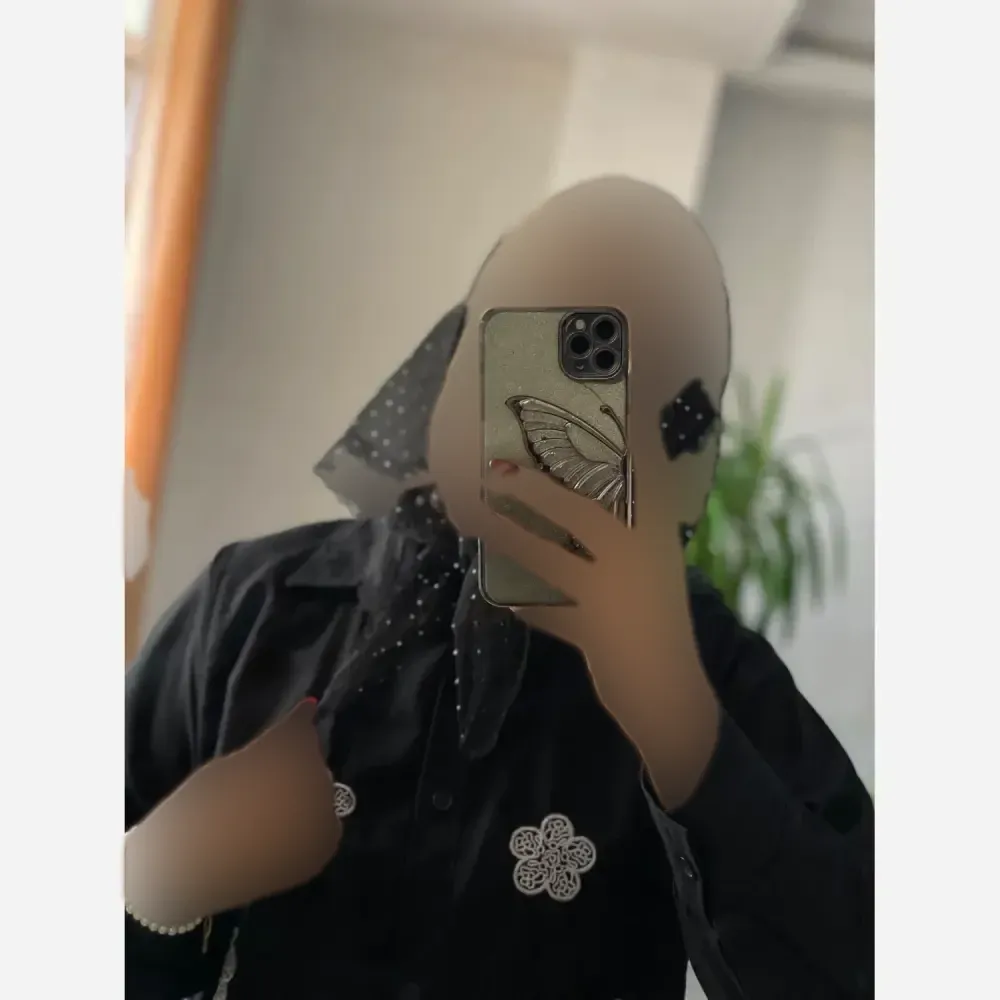 مینی اسکارف نگینی دانتل مشکی سایز 75 در 75