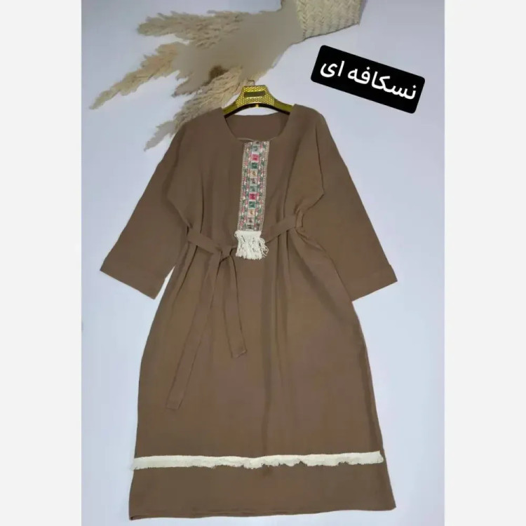 کفتان زنانه جنس موسلین دبل فیس فری سایز تا 48 قد 120
