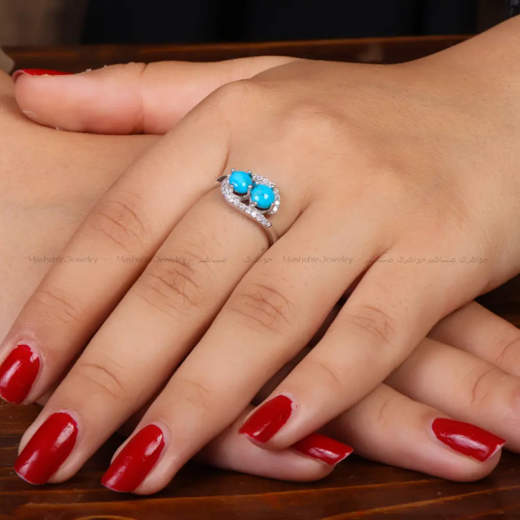 انگشتر فیروزه شجری زنانه کد 34716