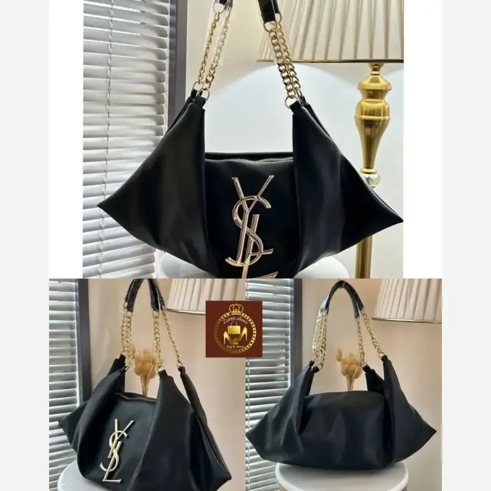 کیف یاشیل چرم باکیفیت نقره ای سایز آزاد