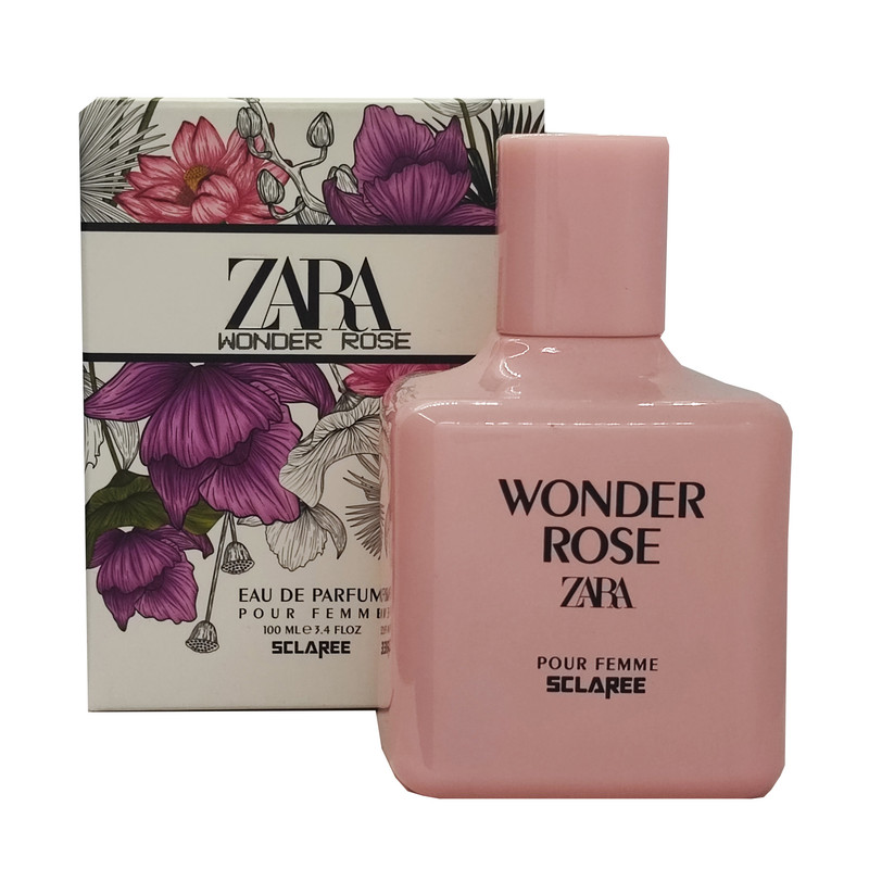 ادوپرفیوم زنانه اسکلاره مدل Wonder Rose zara با رایحه شیرین حجم 100 میلی‌لیتر