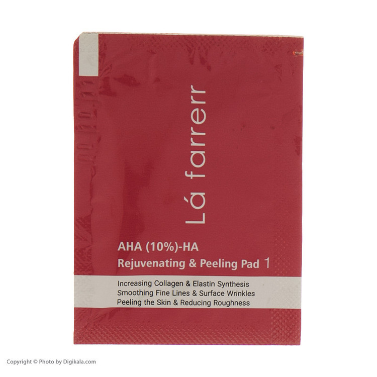 پد جوان کننده و لایه بردار پوست لافارر مدل AHA10% و هیالورونیک اسید بسته 30 عددی