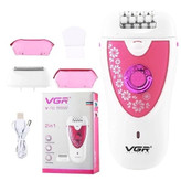اپیلاتور 2 کاره صورت و بدن ( پک 5 عددی ) وی جی آر V-722 شارژی موکن اپیلیدی و ماشین اصلاح 722 (خرید شیور گناوه مارکت )