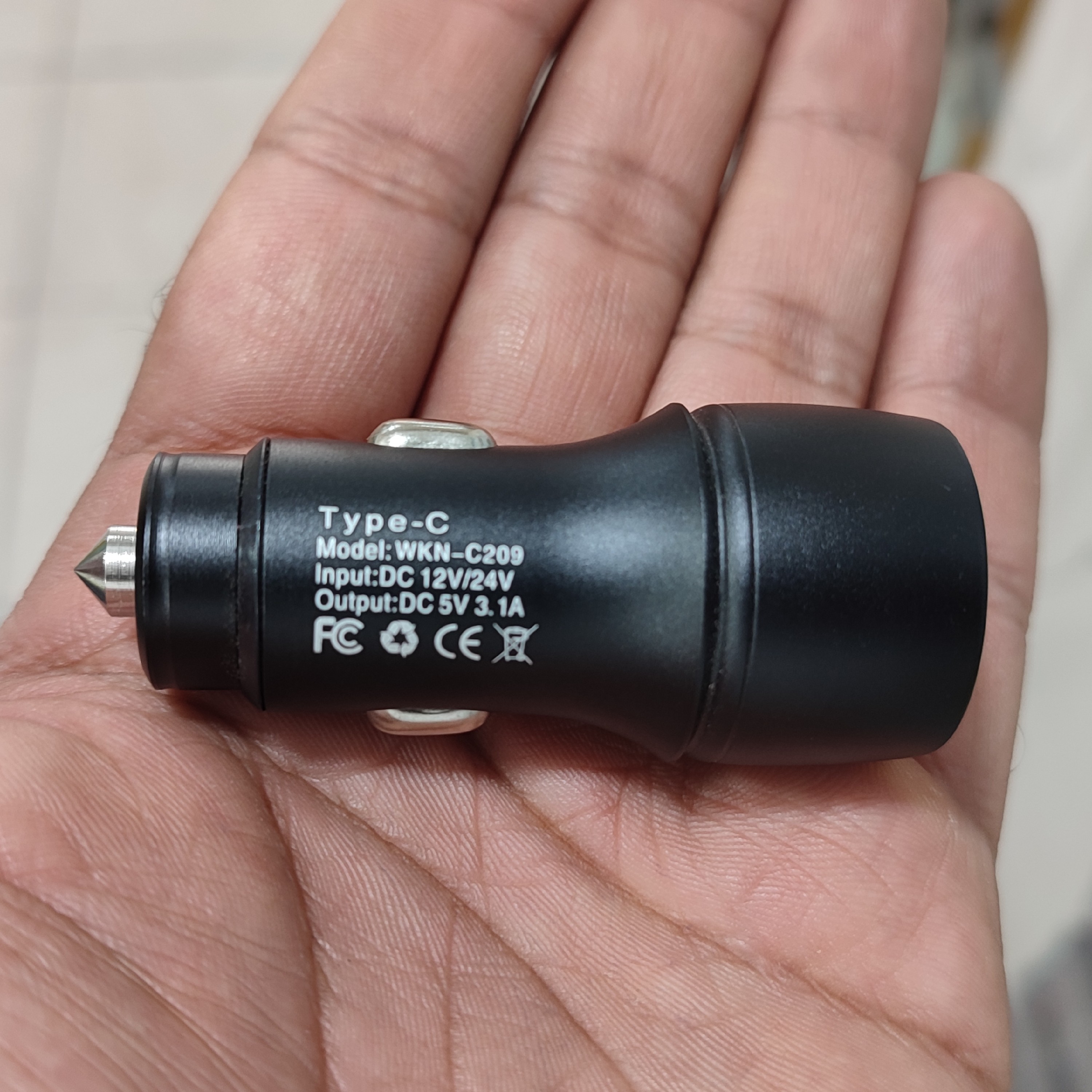 فندکی ماشین و شارژر خودرو دو پورت فست شارژ تایپ سی