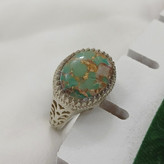 انگشتر مردانه نقره روس نگین فیروزه نیشابور اصلی اصل سنگ اصلی به شرط اصل بودن سنگ