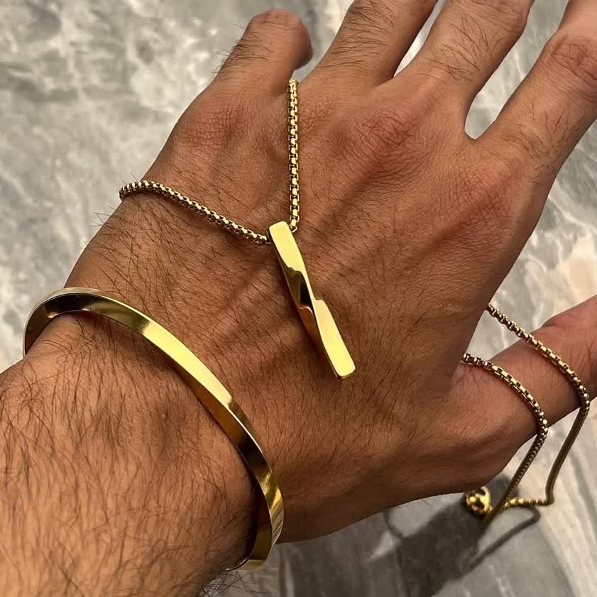 گردنبند و دستبند پیچ مکعب عشق خاص استیل رنگ ثابت