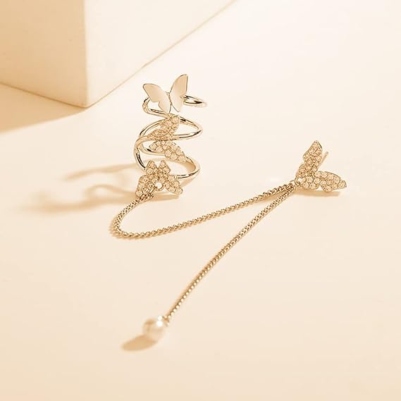 ایرکاف پروانه با آویز مروارید طلایی