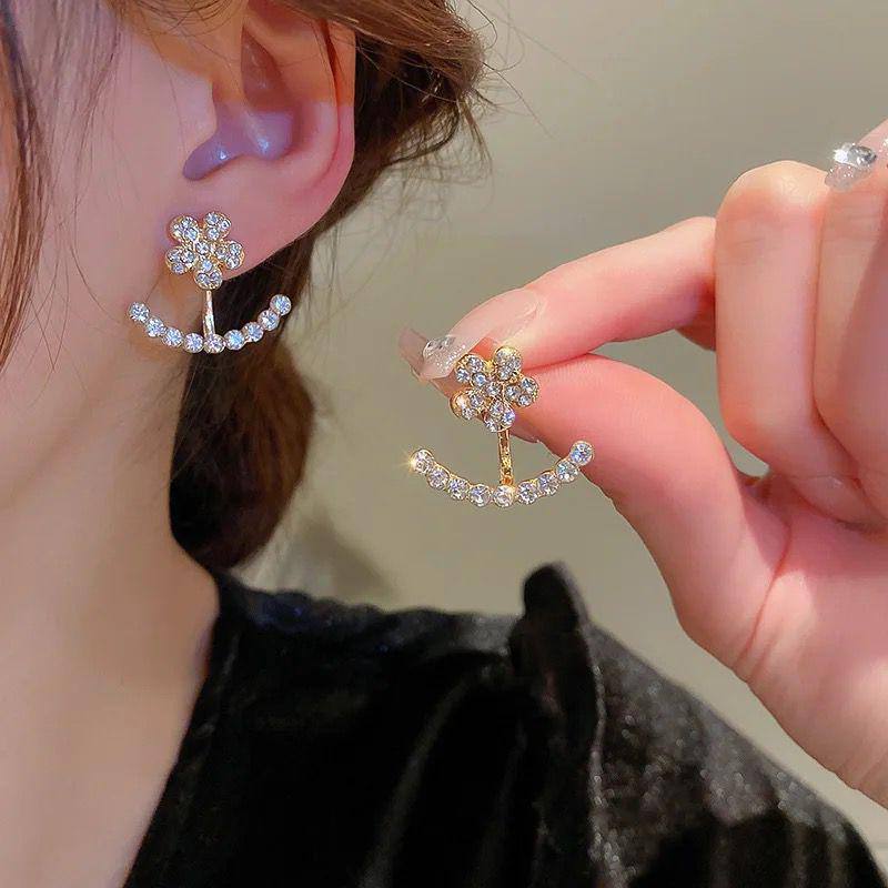 گوشواره گل جواهری دو حالته پینترستی