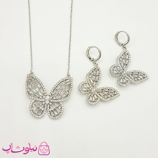 نیم ست دخترانه YSX طرح پروانه نقره ای کد 5997