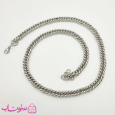 گردنبند مردانه زنجیری کارتیه استیل نقره ای 60 سانت 8 میل کد 499