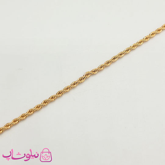 ست زنجیر و دستبند طنابی ژوپینگ 50 سانت عرض 4 میل کد 10991