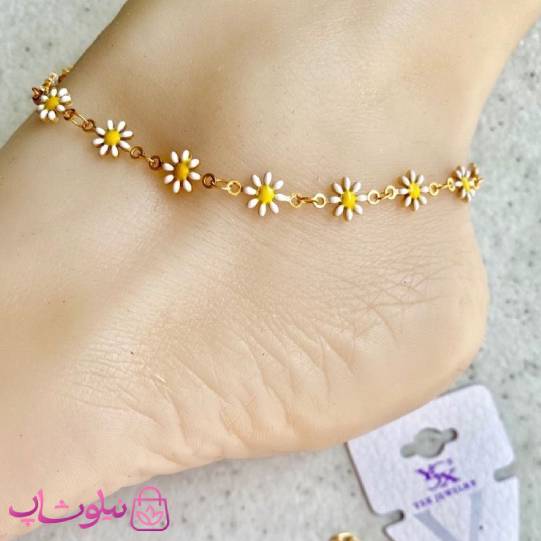 پابند زنانه YSX با طرح گل بابونه سفید زرد کد 3291
