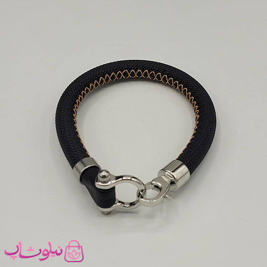 دستبند امگا رابر مشکی مردانه سایز لارج کیفیت مستر (طراحی جدید) کد 1350