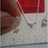 گردنبند وگوشواره نقره مدل گل وحک عیار 925 از برند اکسسوری وIam