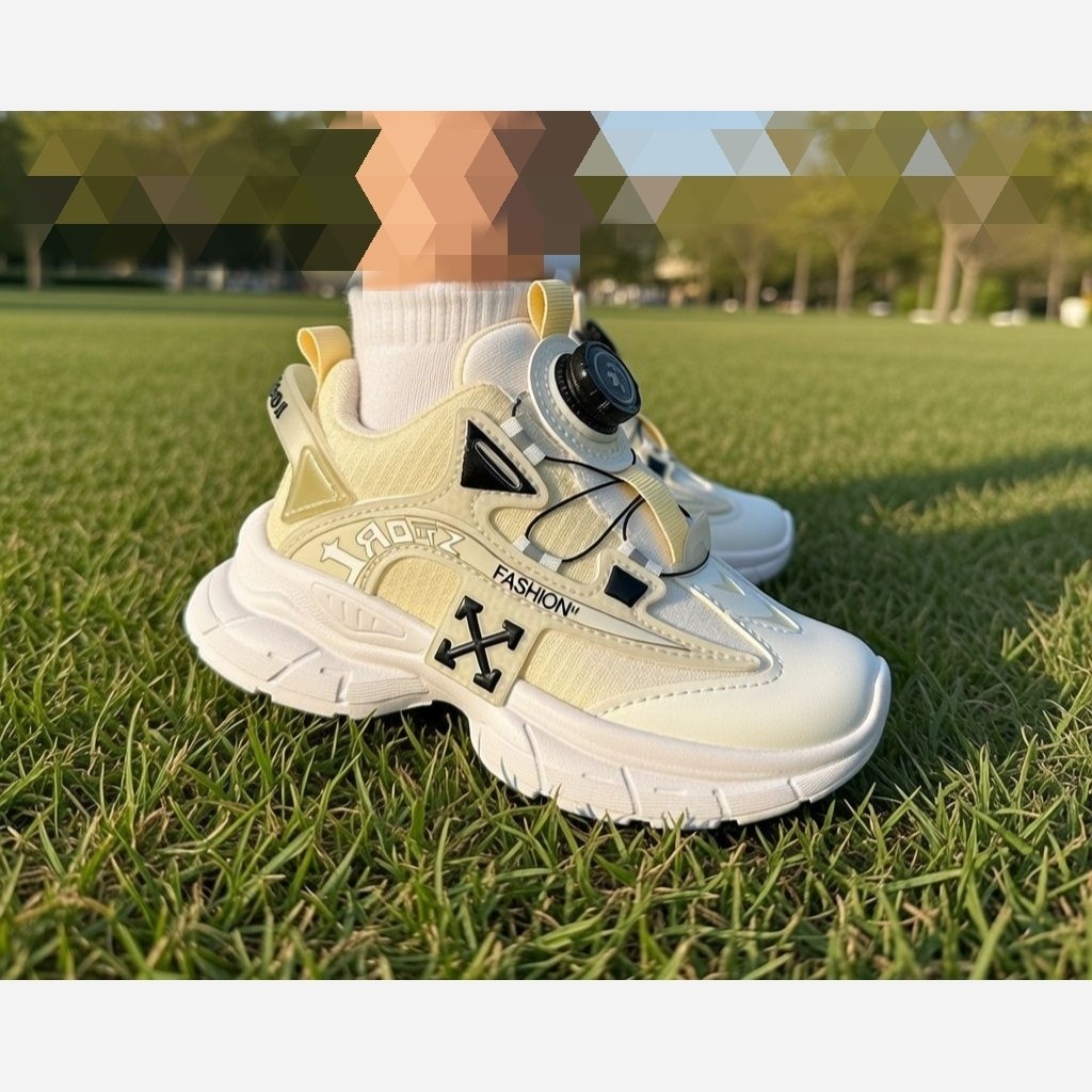 کتونی بچگانه آف وایت دیسکی کتونی پسرانه و دخترانه رنگ کرم سفید