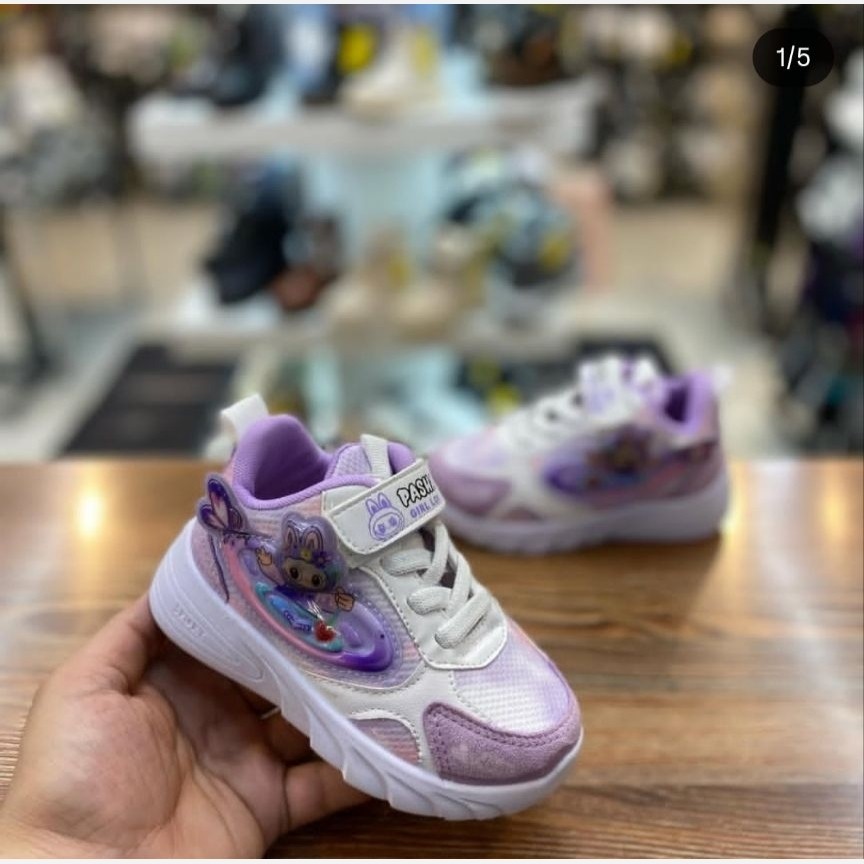کتونی بچگانه چراغدار لبوبو کتونی دخترانه رنگ بنفش