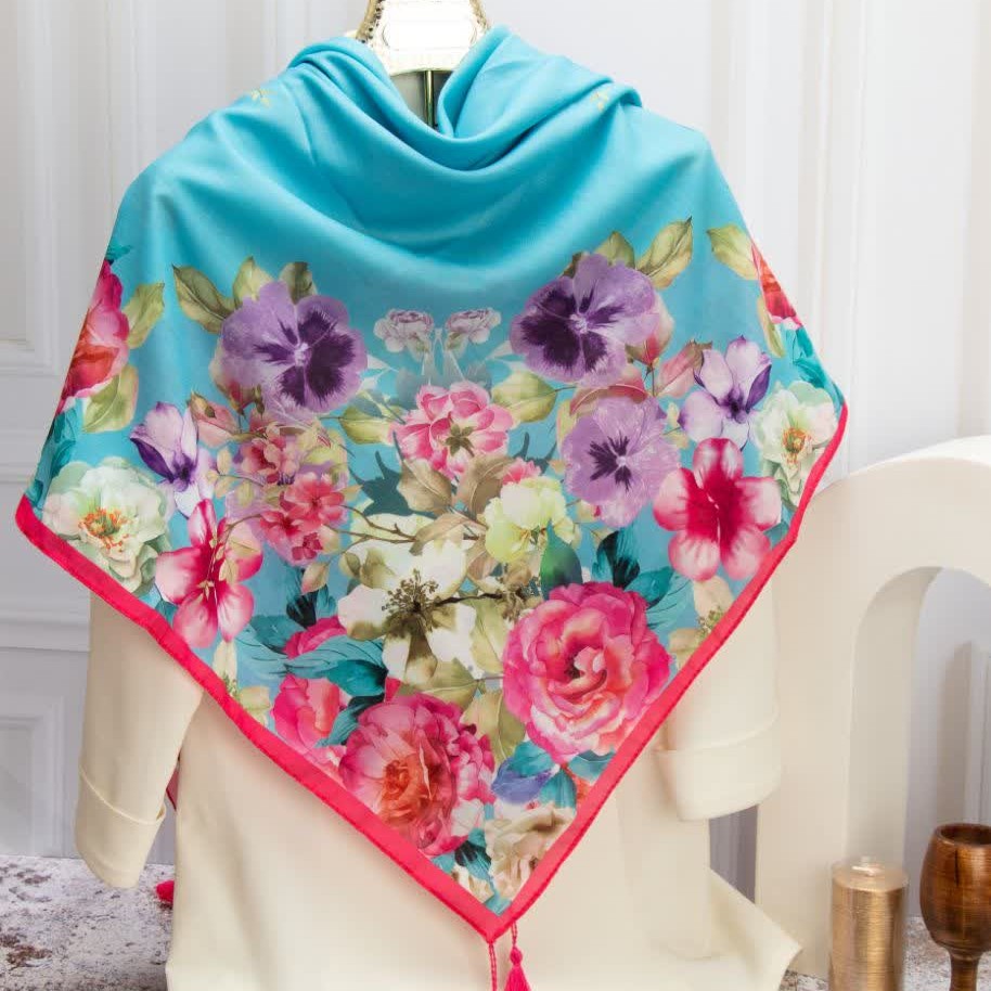 روسری مجلسی زنانه نخی طرحدار