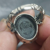 انگشتر طلاروس حدید طلایی عین علی و هفت جلاله و ستاره سلیمان