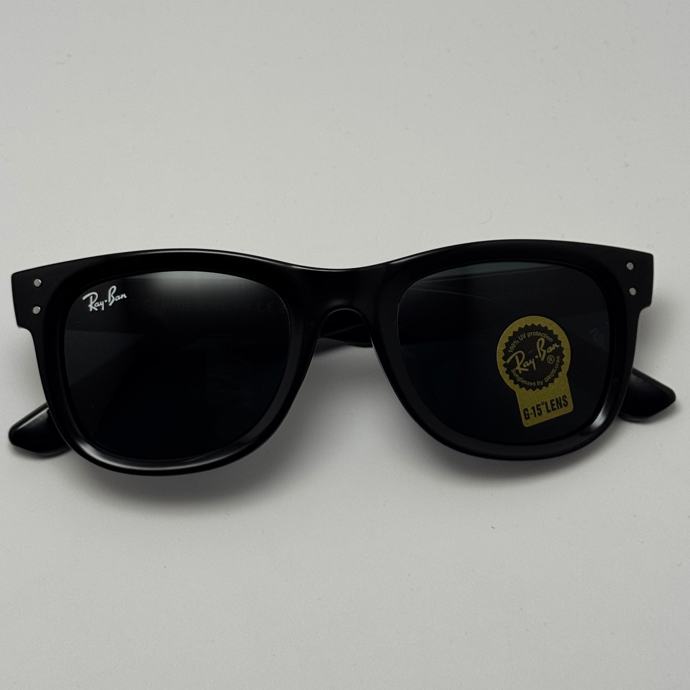 عینک آفتابی ریبن ویفرر شیشه سنگ تمام مشکی به همراه پک کامل ریبن Rayban WAYFARER RB 0502S (ارسال رایگان)