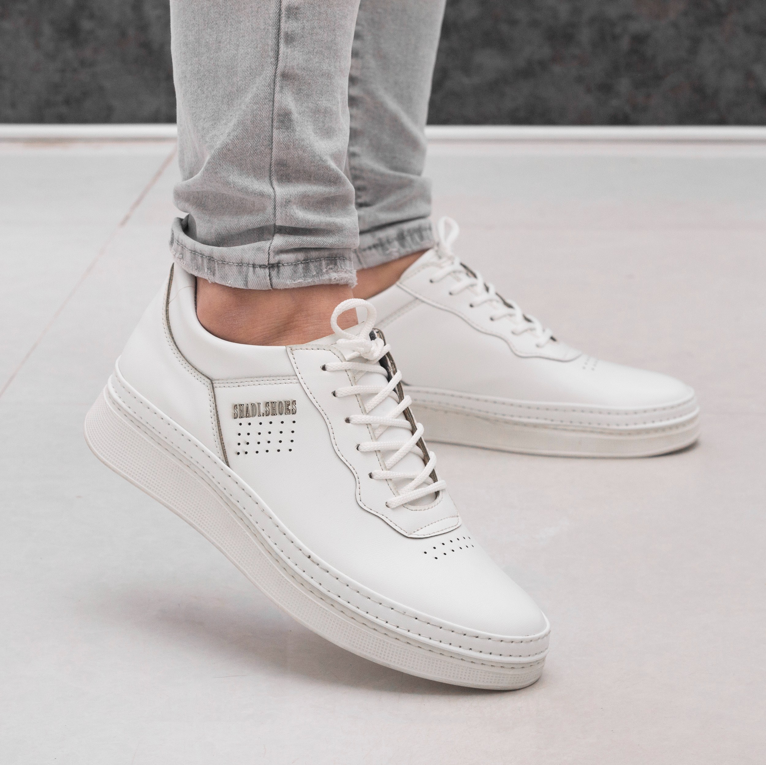 کفش اسپرت مردانه بندی مدل تابان رنگ سفید (پس کرایه)