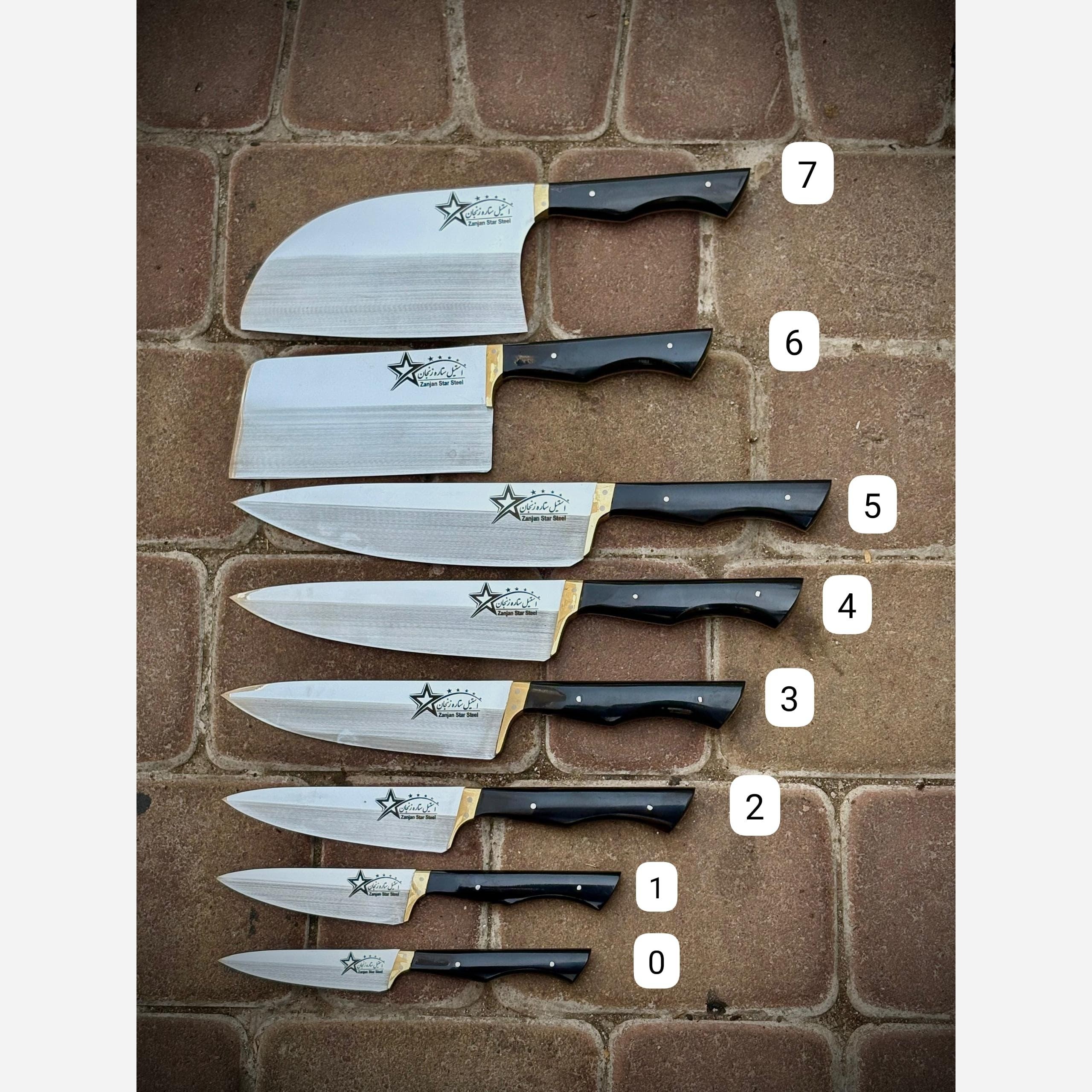 چاقو آشپزخانه ستاره شماره 3 دسته فیبر رنگ مشکی تیغه استیل ضد زنگ