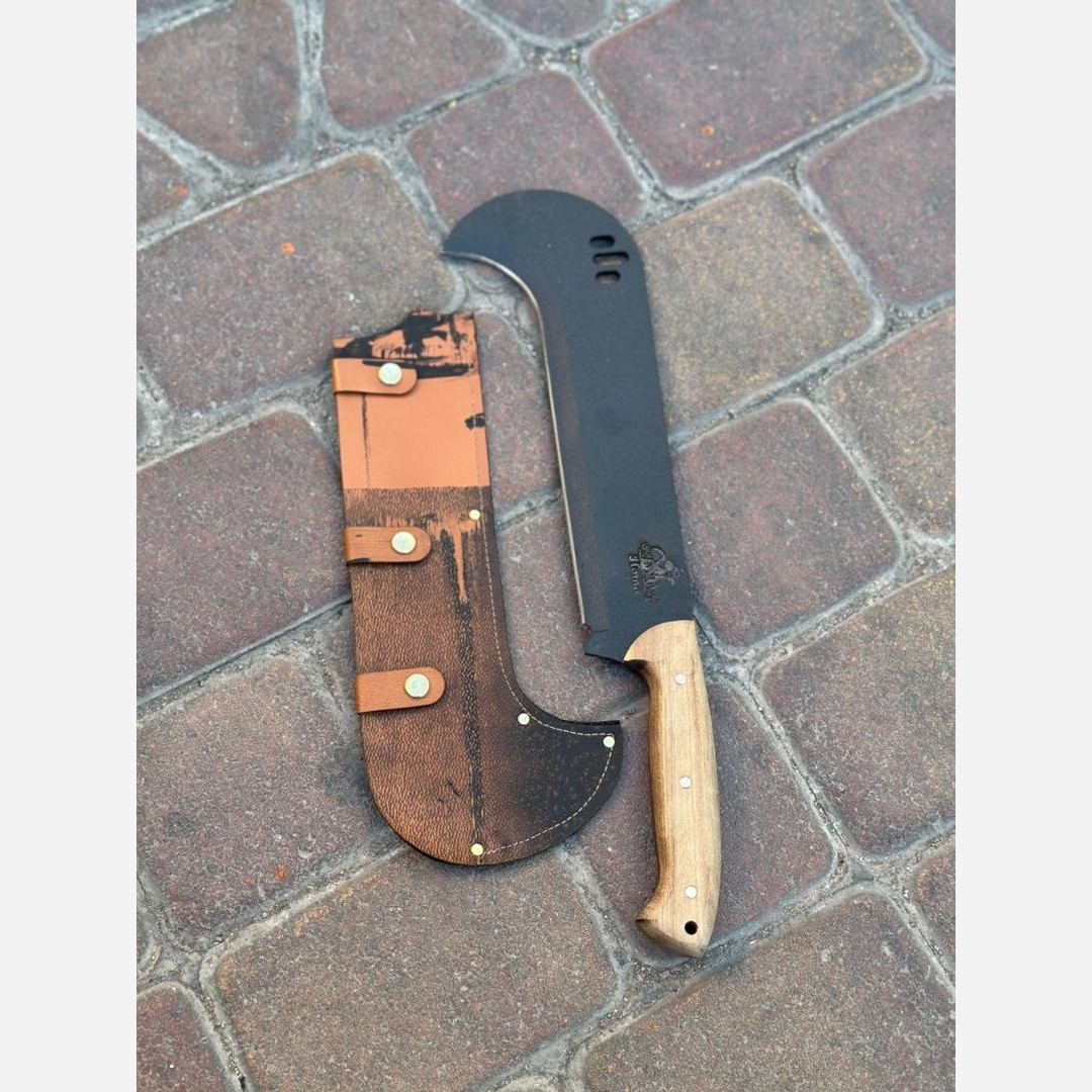 داس باغبانی دسته چوبی با غلاف